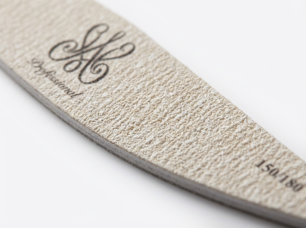 Ergonomische Zebra‑Feile 150/180 mit langlebiger Körnung, ideal für Naturnägel und Kunstnägel im Nagelstudio.