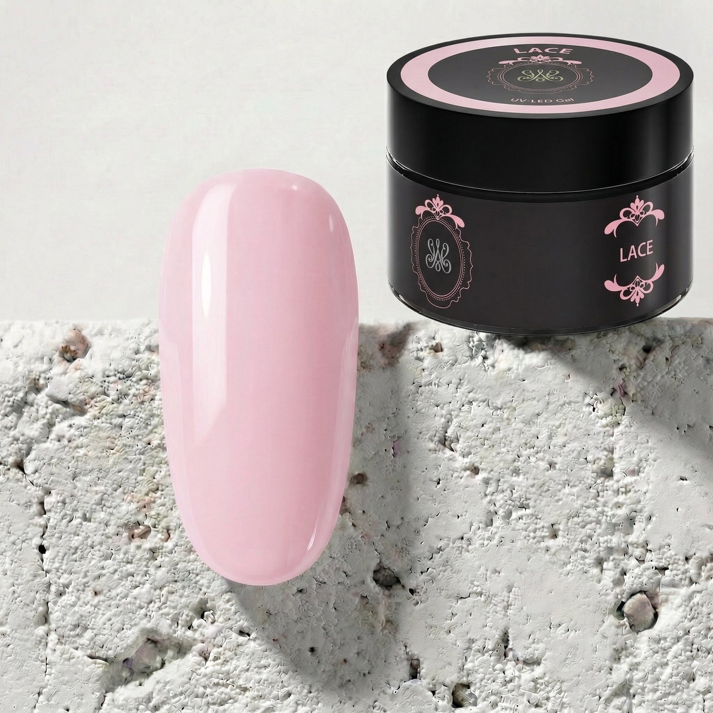 Lace Premium No-File Gel von Studio Amelie – zartes, milchiges Rosé-Nude für elegante und schnelle Modellagen