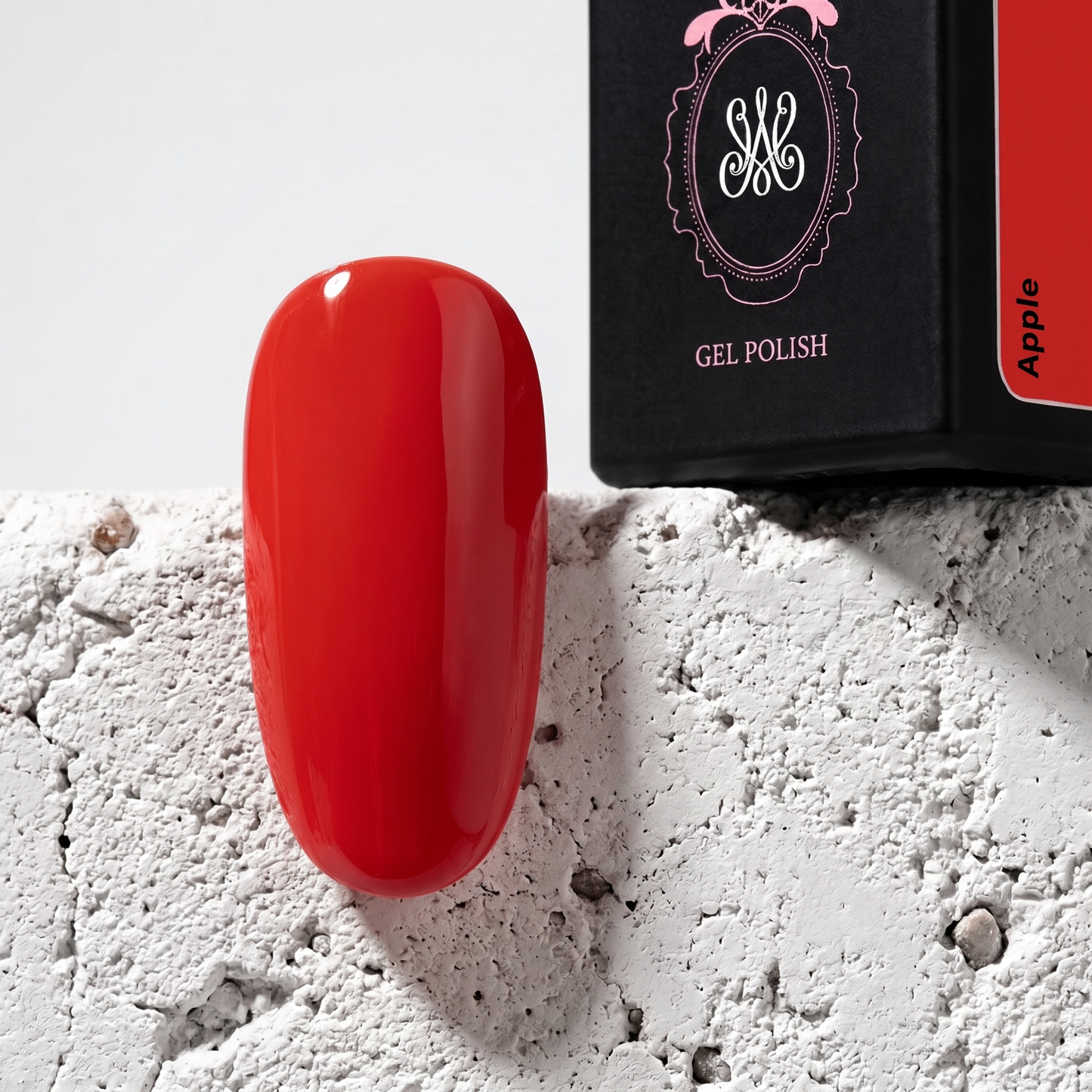 Studio Amelie Soak-Off Color Gel – Farbton Apple, kräftiges Rot-Orange mit Hochglanzfinish