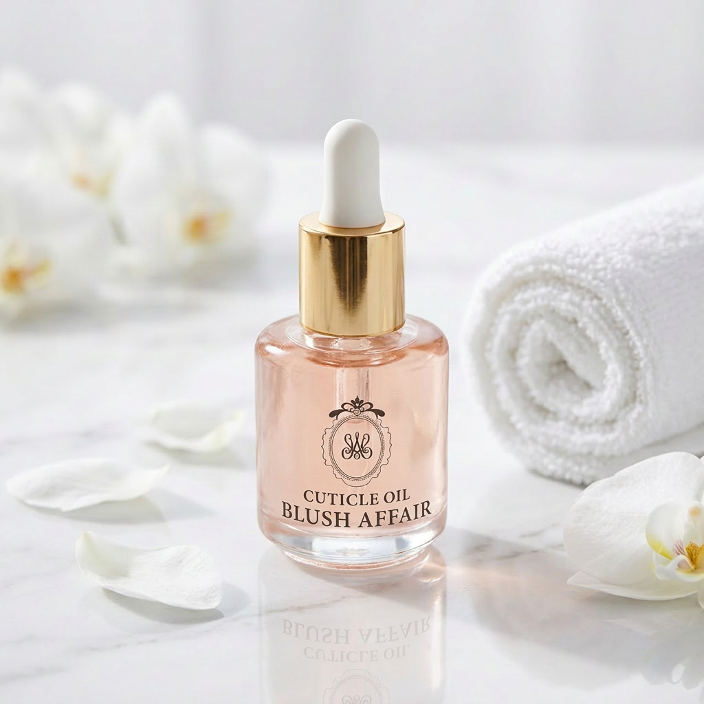 Studio Amelie Nagelöl Blush Affair in luxuriöser Spa-Umgebung mit Orchideen