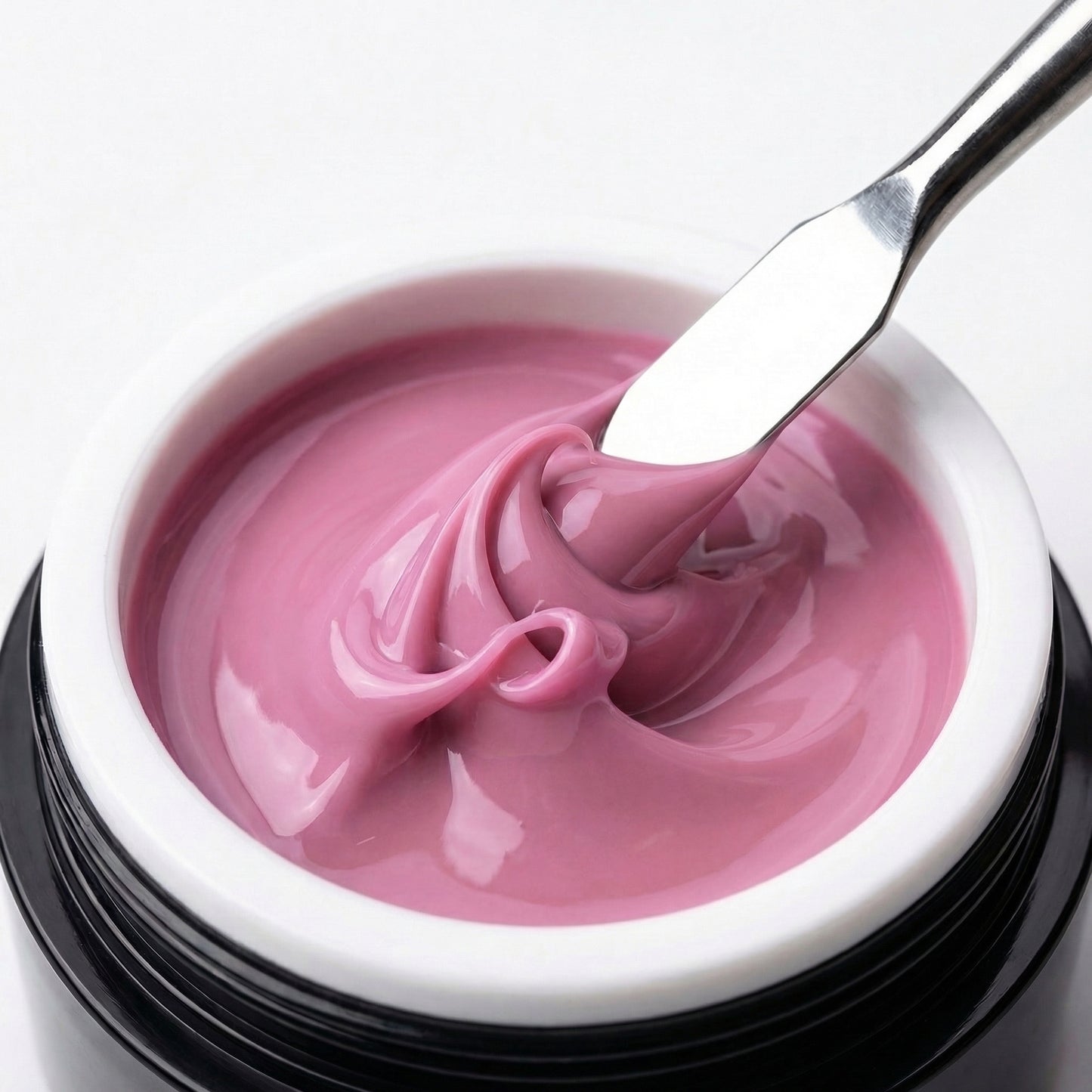 Cremige, hochdeckende Konsistenz des Boomer Pink Gels – ideal für weiche Babyboomer-Übergänge