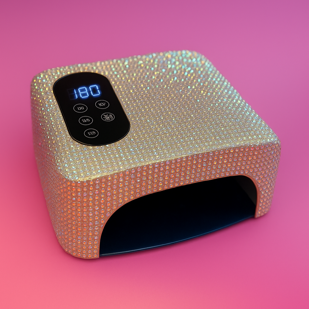 Studio Amelie UV/LED Lampe 72 W Crystal-Design mit Display, Dual-LED Technologie und Magnetboden.