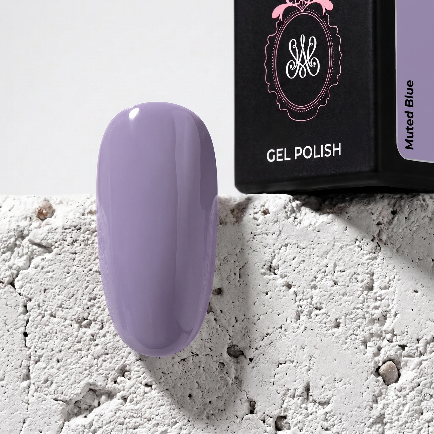 Studio Amelie Soak-Off Color Gel – Farbton Muted Blue, zartes Graulila mit Hochglanzfinish