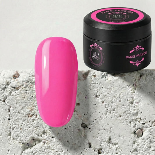 Neon UV Builder Gel Paris Passion – Klassisches Neon-Pink mit edlem Jelly-Glanz für elegante Designs.