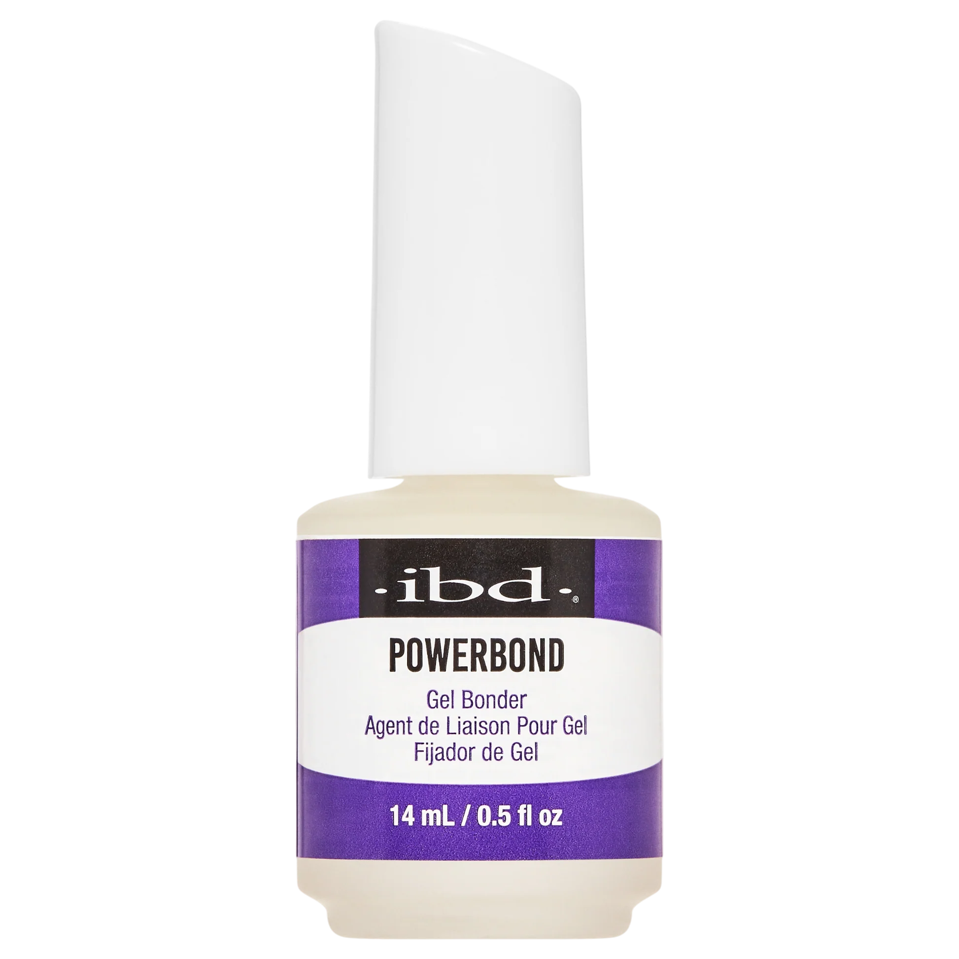 ibd PowerBond 14ml, säurefreier Bonder von ibd – Frontansicht der Flasche mit Etikett