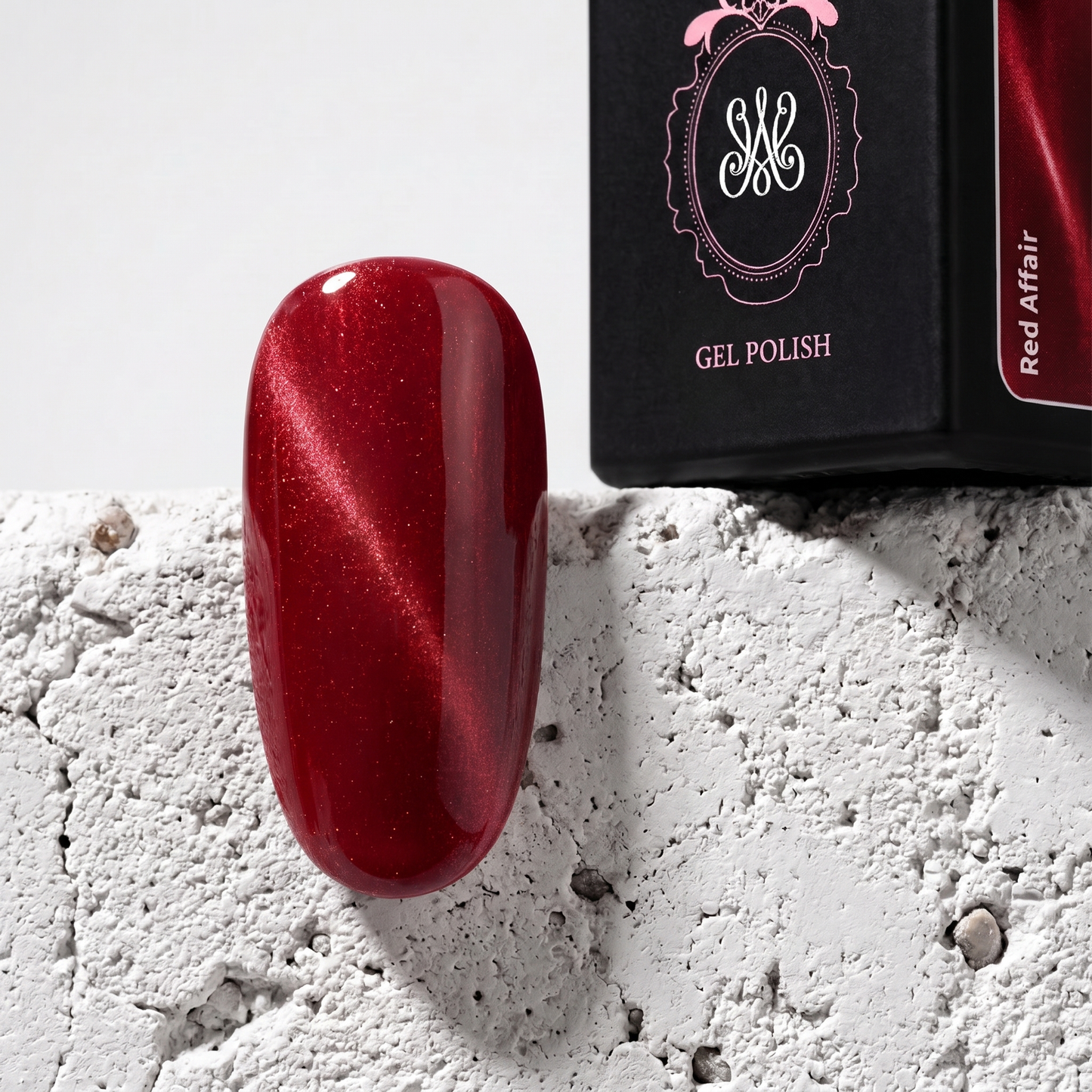 Studio Amelie Soak-Off Color Gel – Farbton Red Affair, intensives Rot mit Cateye-Effekt