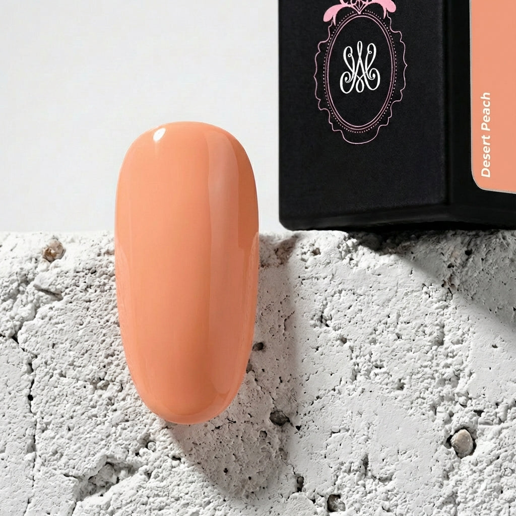 Studio Amelie Soak‑Off Color Gel – Farbton Desert Peach, pfirsichfarbenes Nude, glänzend