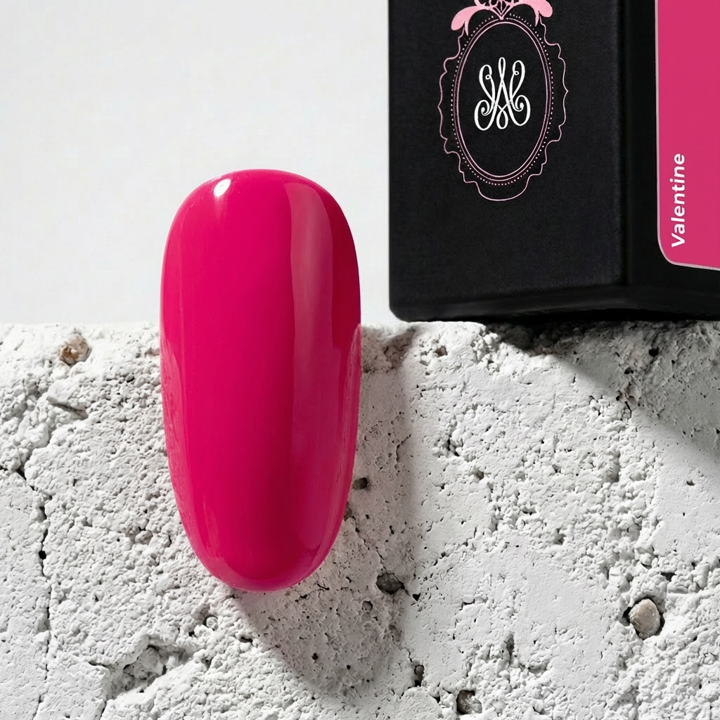 Studio Amelie Soak‑Off Color Gel – Farbton Valentine, kräftiges Pink mit glänzendem Finish